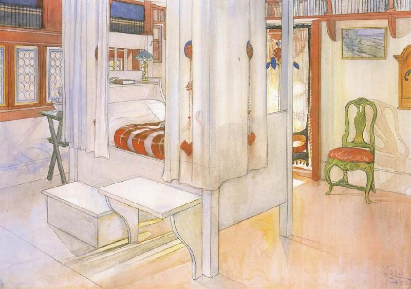 Carl Larsson My Bedroom Watercolor oil painting picture